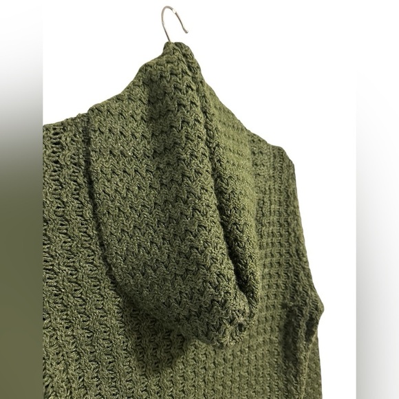 Banana Republic Cowl Turtleneck Knit Wool Alpaca Blend Olive Cargo Chunky Size M - Picture 5 of 7